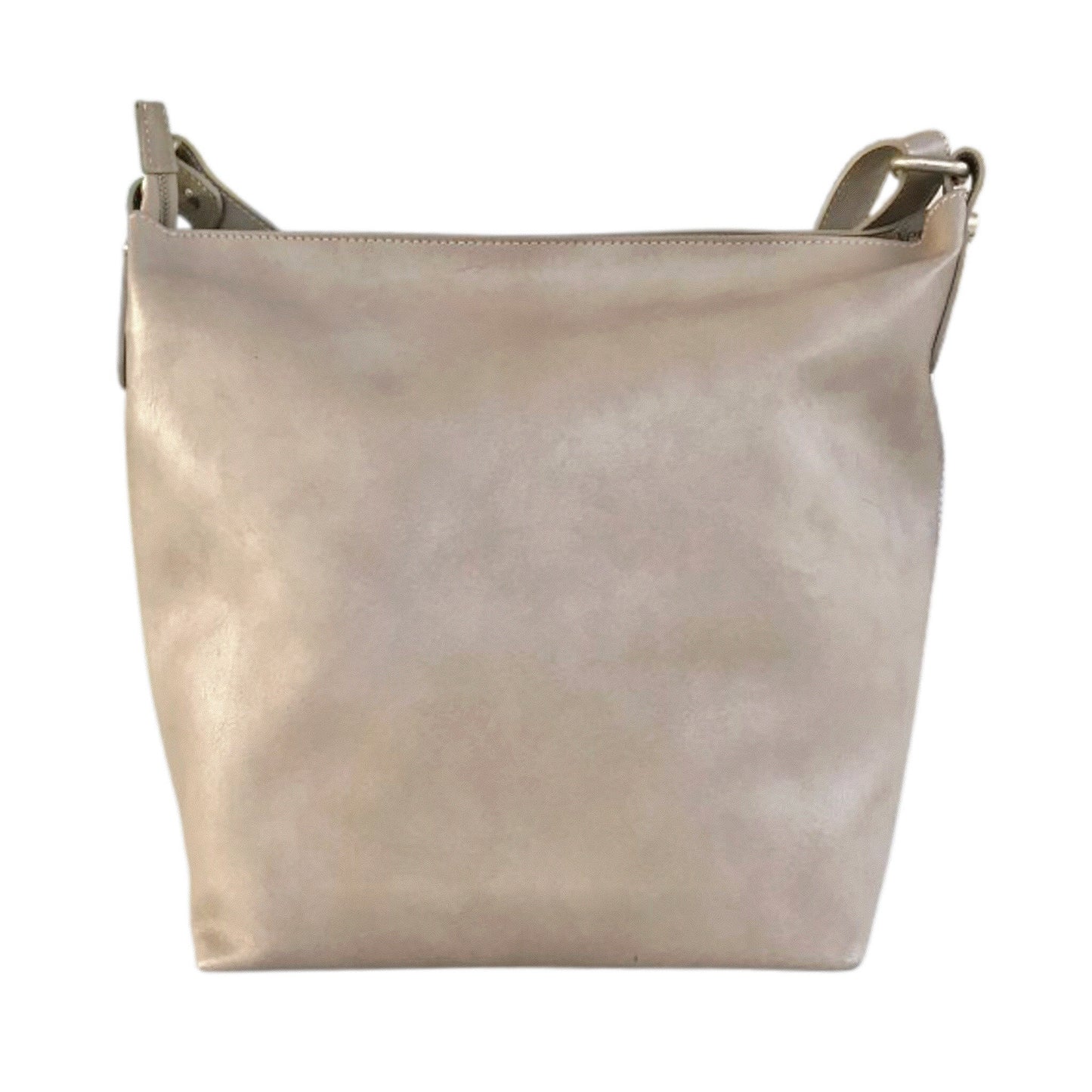 Borsa Donna NeroGiardini Vera Pelle Beige e Bianco con tracolla regolabile