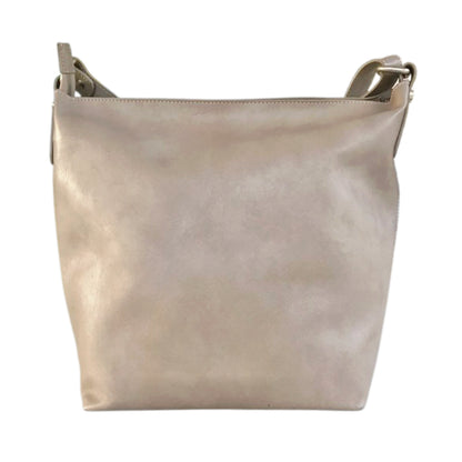 Borsa Donna NeroGiardini Vera Pelle Beige e Bianco con tracolla regolabile
