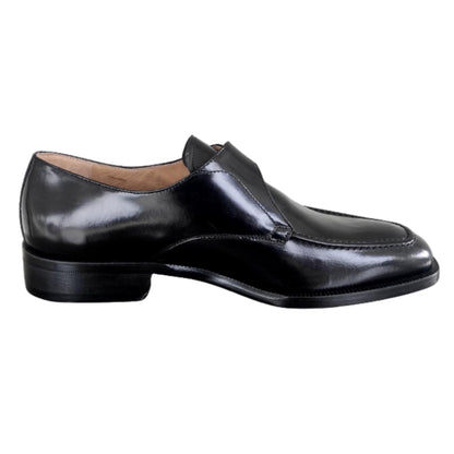 Scarpe Eleganti Uomo Colletti 2724 Vera Pelle Nero Lucido con Fibbia Argento