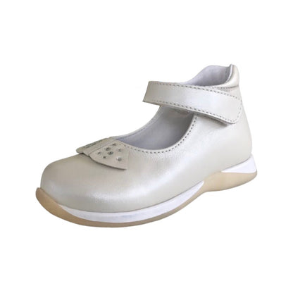 Scarpe Bambina Cricket 512 Bianco Panna Perlato Vera Pelle - 22 EU