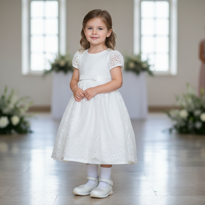 Scarpe Bambina Cricket 512 Bianco Panna Perlato Vera Pelle - 22 EU