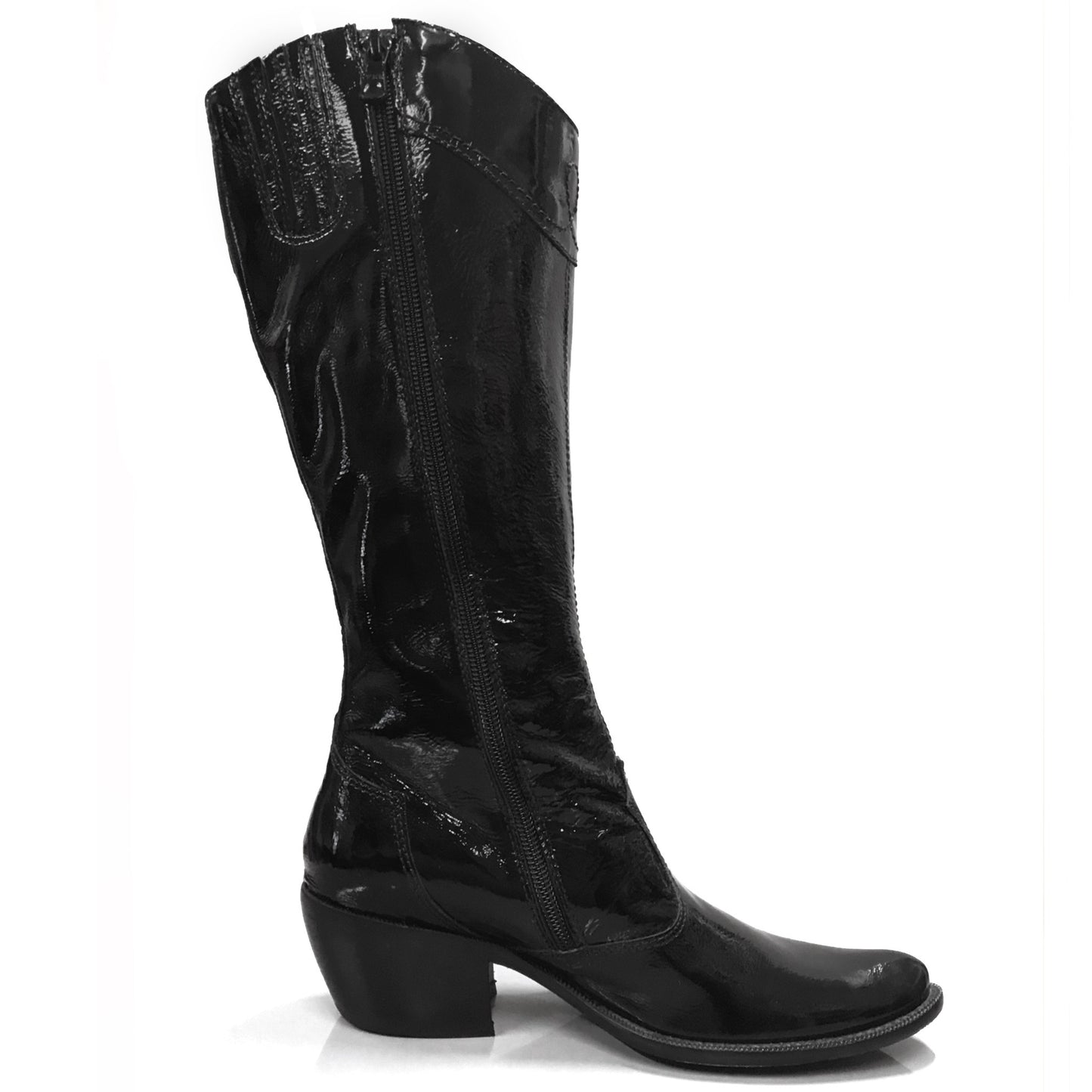 Stivali texani NeroGiardini 00576 Vera Pelle in Vernice - Colore Nero