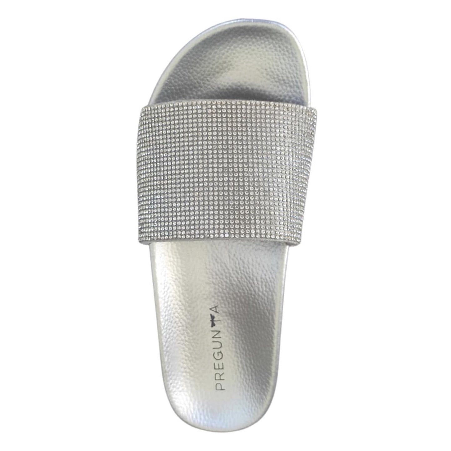 Ciabatte Argento Donna Pregunta Shoes 9000 Platform, fascia strass