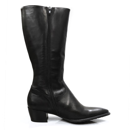 Stivali Texani Donna Freemood 26877308 Vera Pelle, Cerniera zip - Colore Nero
