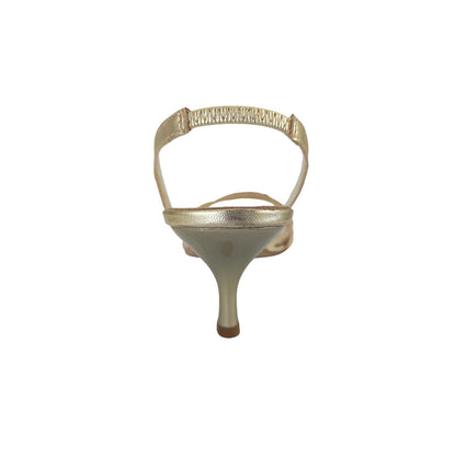 Sandali gioiello Paprika Platino Vera Pelle con cinturino elasticizzato