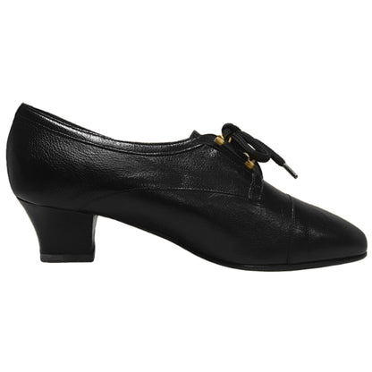 Scarpe classiche Donna Confort 1603 con lacci, tacco 4.5 cm, con Vera Pelle, Nero