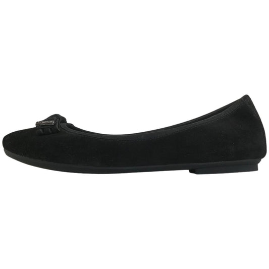 NeroGiardini Ballerine A005065D in Vera Pelle Scamosciata, Nero con Fiocco