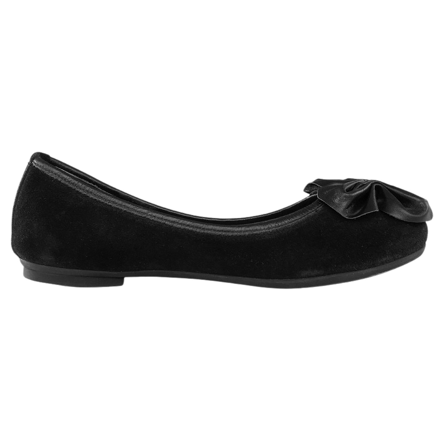 NeroGiardini Ballerine Donna A207600D in Camoscio Nero con Fiocco Decorativo, Scarpe Basse Eleganti