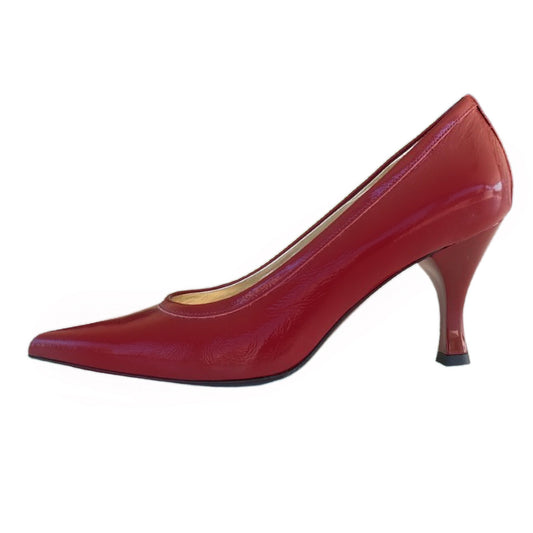 Décolleté a punta NeroGiardini 00400 Vera Pelle in Vernice Rosso Bordeaux