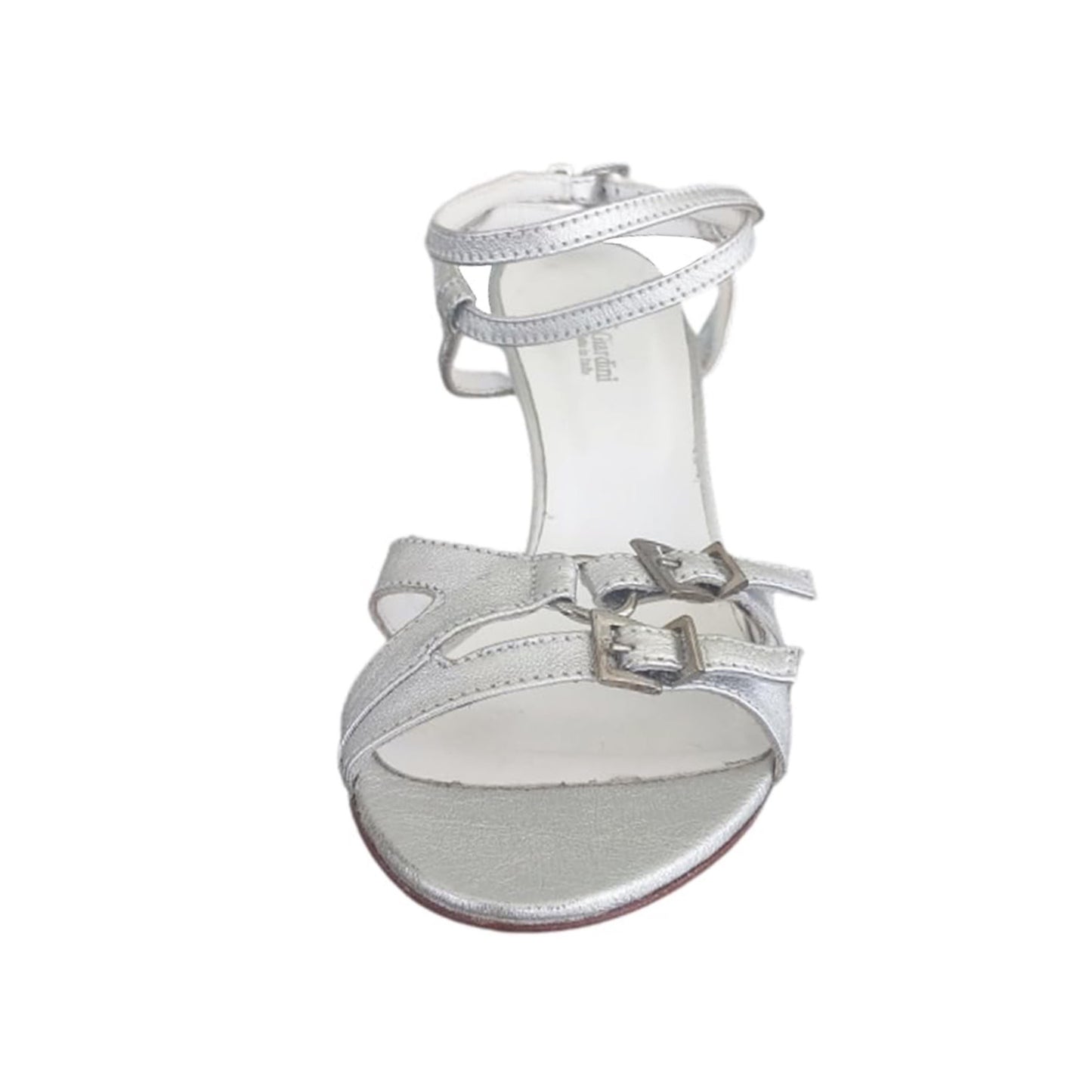 Sandali Donna NeroGiardini Sandali 415 in Vera Pelle Argento con cinturino incrociato