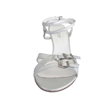 Sandali Donna NeroGiardini Sandali 415 in Vera Pelle Argento con cinturino incrociato