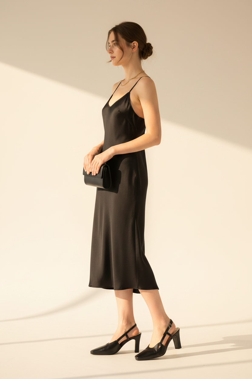 Décolleté Slingback Donna Merianna 1056 in Vera Pelle – Nero con Cinturino Taglia 40