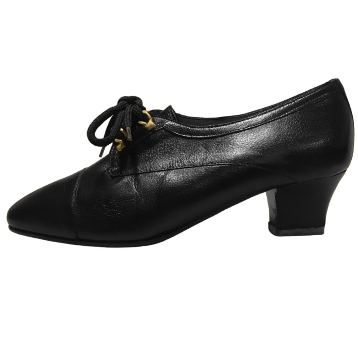 Scarpe classiche Donna Confort 1603 con lacci, tacco 4.5 cm, con Vera Pelle, Nero