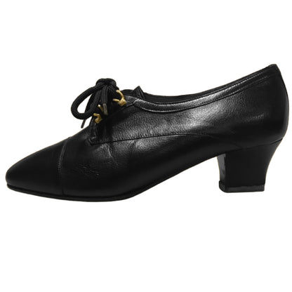 Scarpe classiche Donna Confort 1603 con lacci, tacco 4.5 cm, con Vera Pelle, Nero
