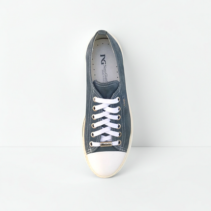 Sneakers basse Donna NeroGiardini P308430D Vera Pelle Blu Avio, Numero 36 EU
