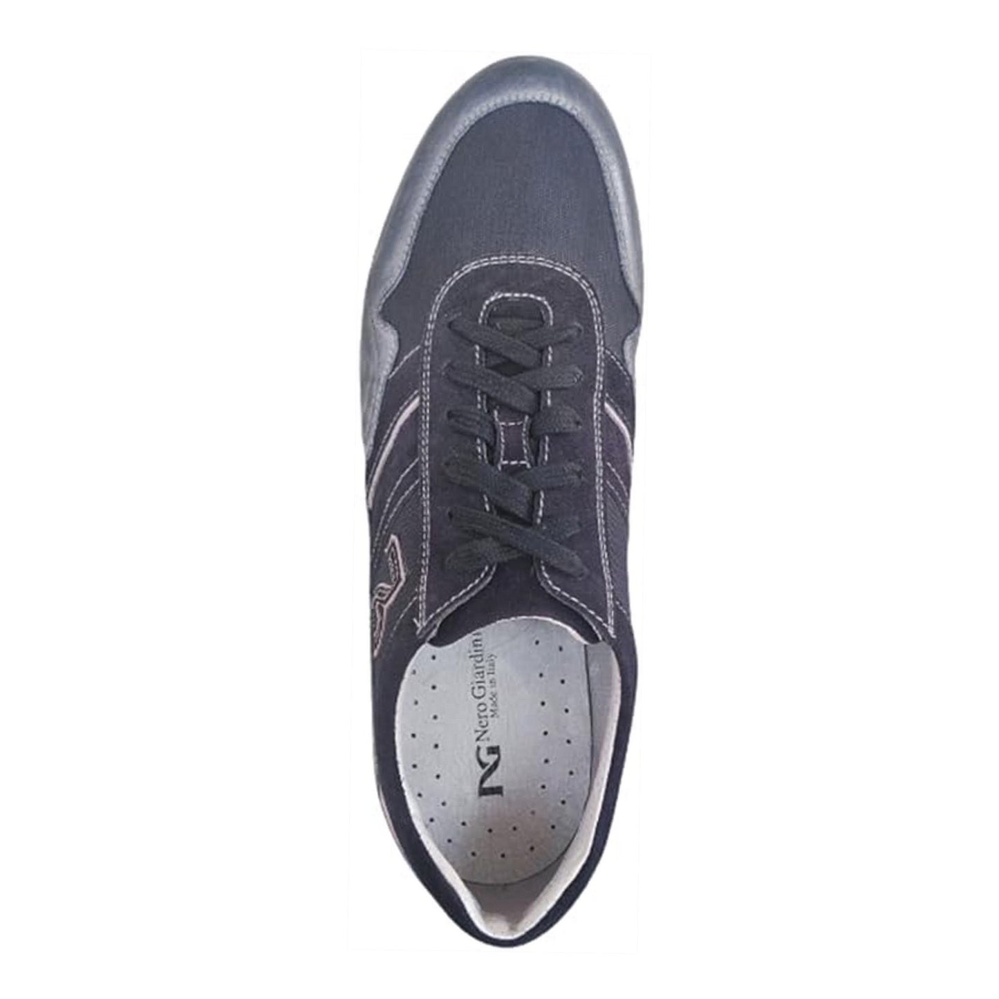 Sneakers Uomo NeroGiardini P201160U Vera Pelle e Tessuto Blu indios - 42 EU
