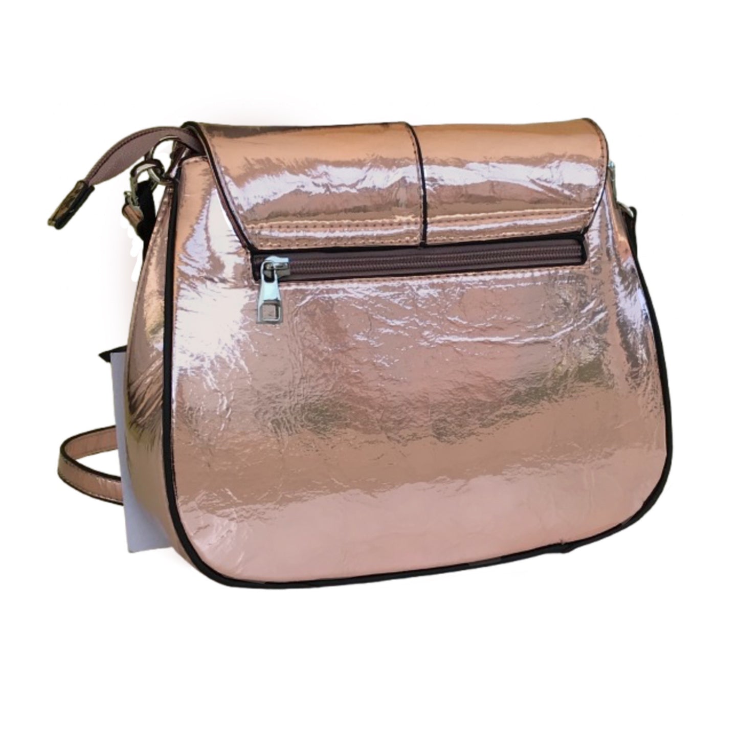 Borsa rosa antico specchiata Phil Firenze con tracolla estraibile