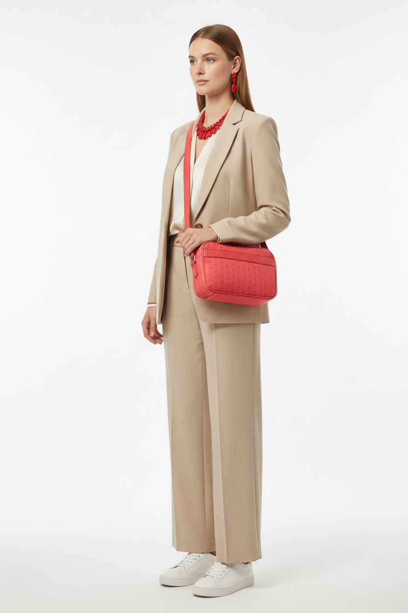 Borsa Monogram Renato Balestra con tracolla regolabile Rosso