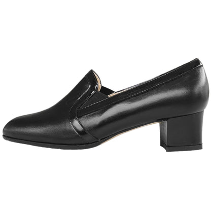Scarpe chiuse Donna Confort 2576, Vera Pelle Nappa, con Elastici laterali, Nero