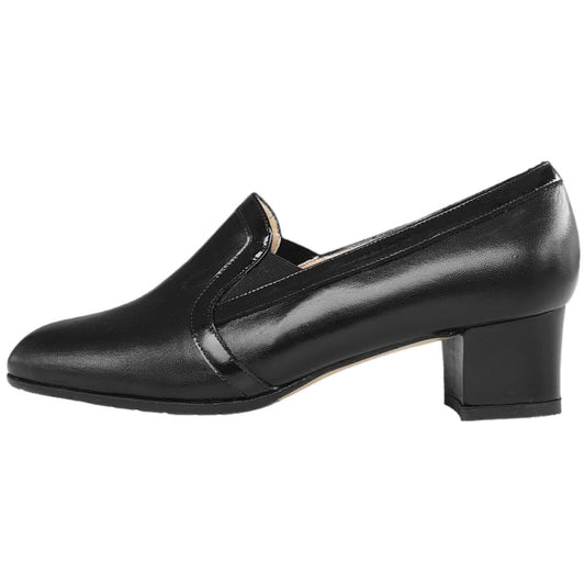 Scarpe chiuse Donna Confort 2576, Vera Pelle Nappa, con Elastici laterali, Nero