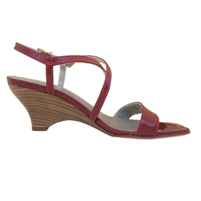 Sandali con zeppa NeroGiardini Vera Pelle Naplak - Rosso Bordeaux