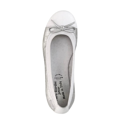 Ballerine Argento NeroGiardini P530877F Vera Pelle 30 32 33 34