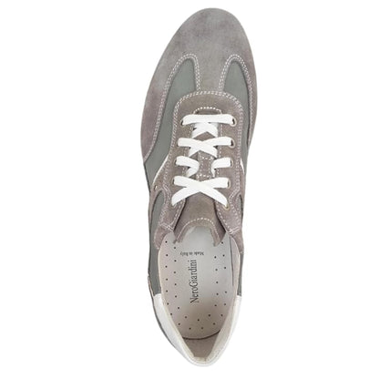Sneakers SUomo P604011U Vera Pelle Scamosciata Grigio Nylon Fumo - 43 EU