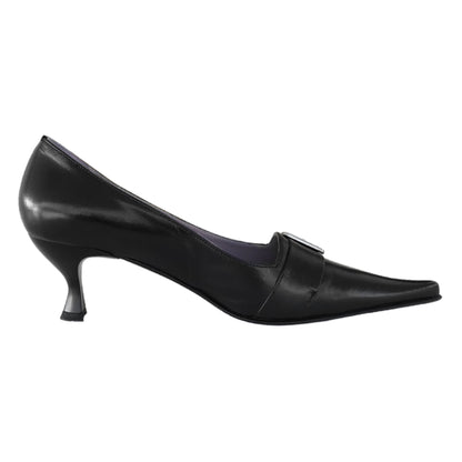 Décolleté a punta NeroGiardini 00610 Vera Pelle Nero con fibbia