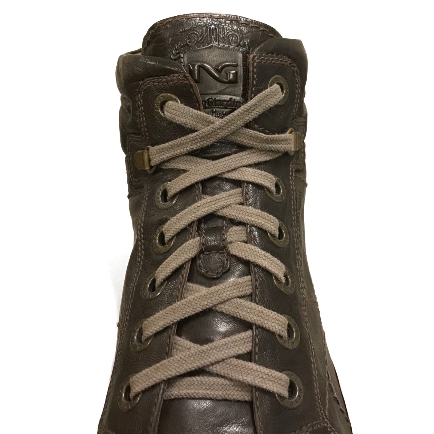 Sneakers Stringate Uomo NeroGiardini A201420U Vera Pelle, Fondo effetto sporco, Marrone Testa di Moro - Numero 44