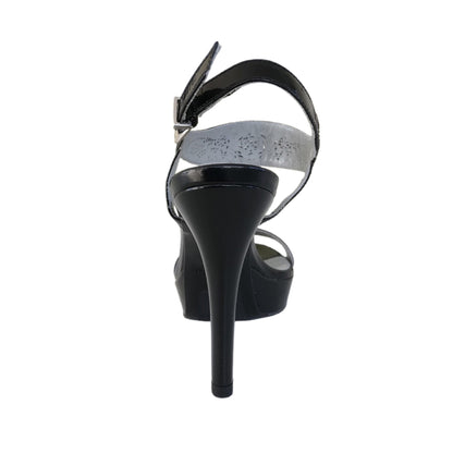 Sandali Donna NeroGiardini P309021DE Tacco Alto con Plateau Vernice Nero