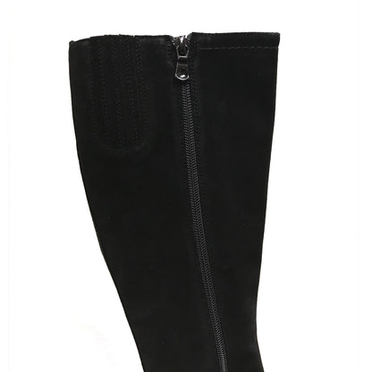 Stivali bassi Donna NeroGiardini A005102D Vera Pelle Scamosciata, Fondo gomma, Cerniera Zip - Colore Nero