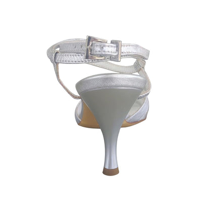 Sandali Donna NeroGiardini Sandali 415 in Vera Pelle Argento con cinturino incrociato