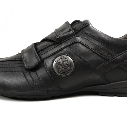Sneakers Uomo NeroGiardini 07586 in Vera Pelle, con chiusura a strappo, Nero - Numero 45