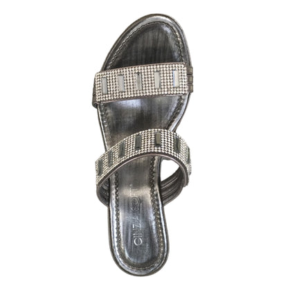 Ciabatte con zeppa CinziaSoft IAD16834 Peltro Argento Vera Pelle