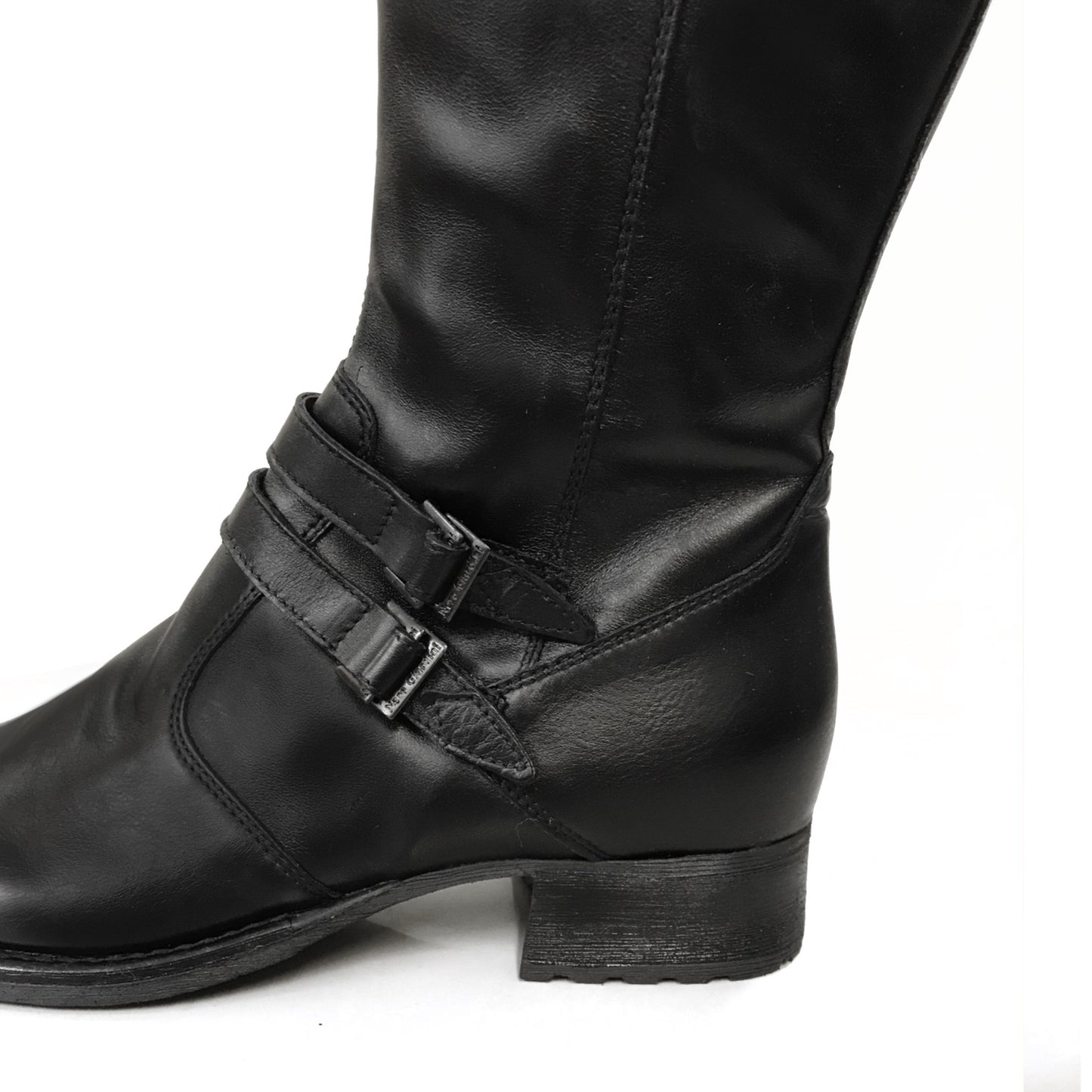 Stivali Donna NeroGiardini 00520 Tacco a blocco basso, Vera Pelle, Cerniera Zip - Colore Nero