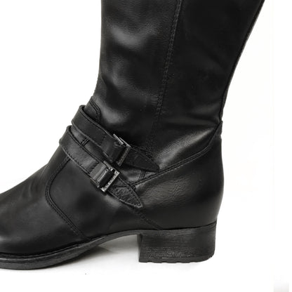 Stivali Donna NeroGiardini 00520 Tacco a blocco basso, Vera Pelle, Cerniera Zip - Colore Nero