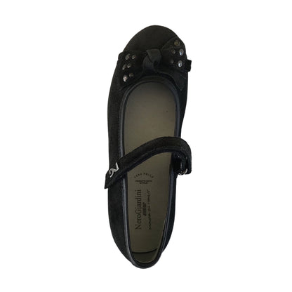 Ballerine con fiocco NeroGiardini A026120F Vera Pelle Scamosciata Nero