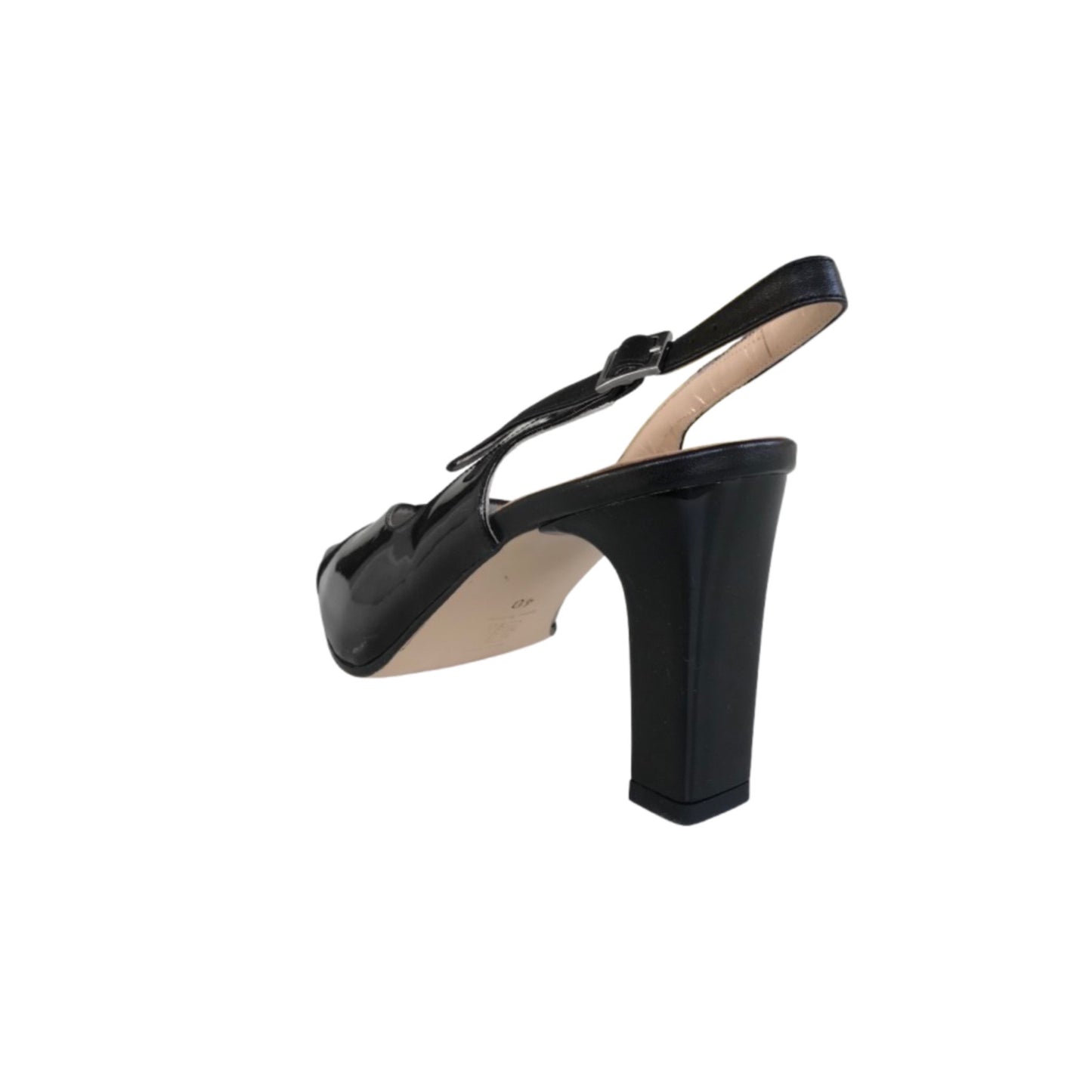 Décolleté Slingback Merianna 1057 in Vera Pelle e Vernice con cinturino regolabile