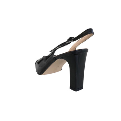 Décolleté Slingback Merianna 1057 in Vera Pelle e Vernice con cinturino regolabile
