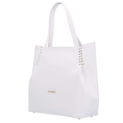 Borsa Donna Nero Giardini P945038D  Shopping Bag Vera Pelle Bianco