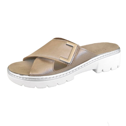Ciabatte CinziaSoft MZB56-T Vera Pelle Oro Rosa con strap e plantare estraibile