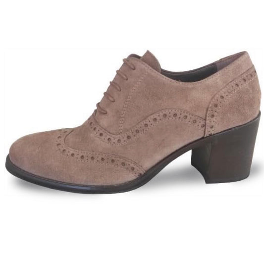 Scarpe Francesine Donna NeroGiardini A005420D - Tacco a blocco, Pelle Scamosciata, Verdegris Tortora