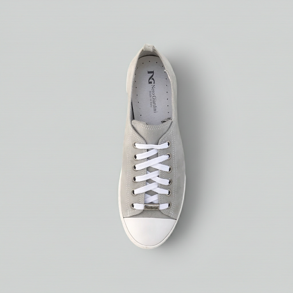 Sneakers basse Donna NeroGiardini P308430D Vera Pelle Grigio, Numero 39