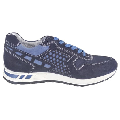 Sneakers Uomo NeroGiardini P704901U Vera Pelle ScamosciatanBlu indios