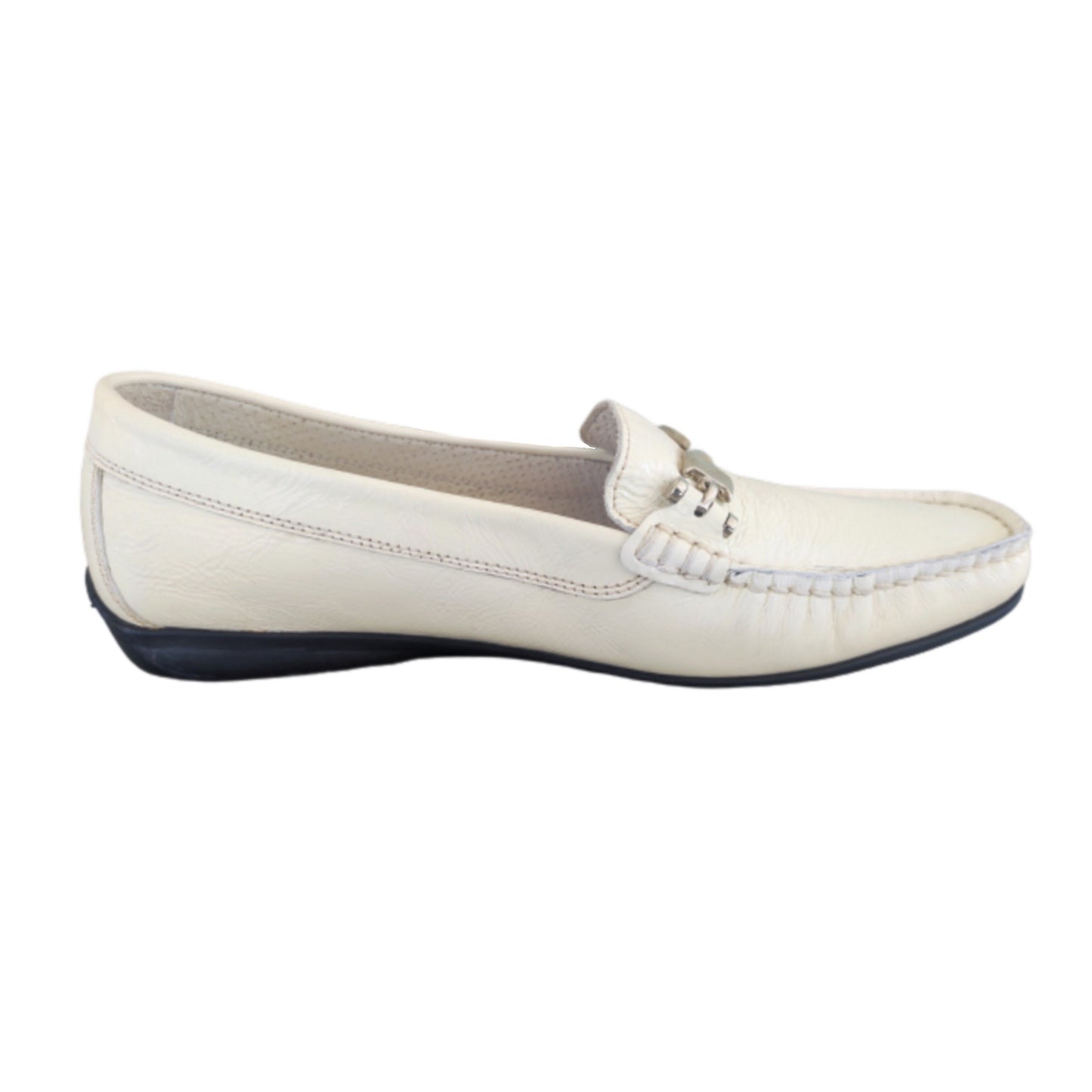 Mocassini Donna NeroGiardini 10002 Naplak Vernice Bianco