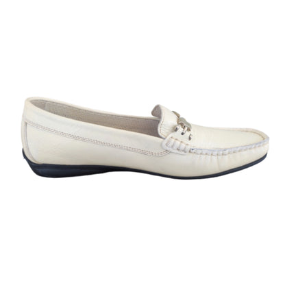 Mocassini Donna NeroGiardini 10002 Naplak Vernice Bianco