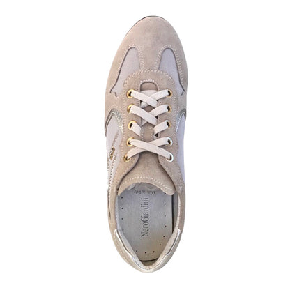 Sneakers Donna NeroGiardini P308452D Vera Pelle Beige con fondo specchiato