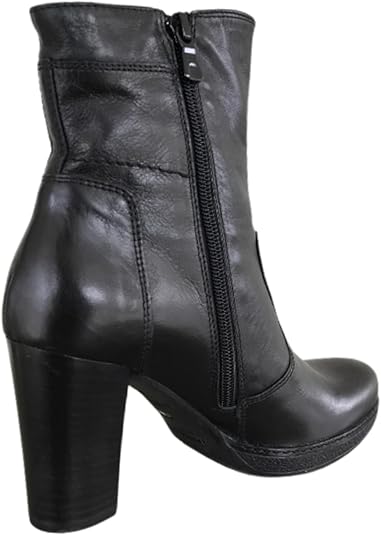 Stivaletti Neri Donna NeroGiardini in Vera Pelle, Tacco 8 cm con Plateau, Cerniera Laterale – Art. A106532D