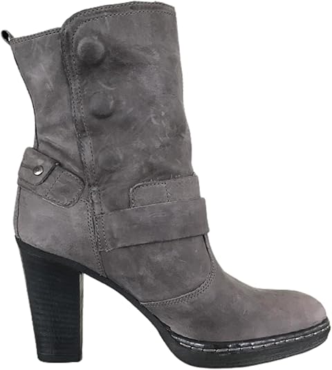 Stivaletti Donna NeroGiardini in Nabuk, Grigio, Tacco 8 cm con Plateau, Doppia Apertura Laterale con Automatici - art. A208030D