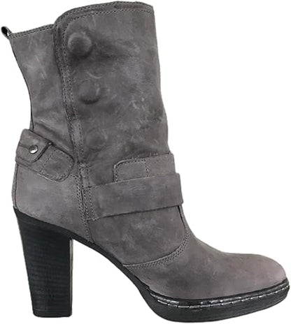 Stivaletti Donna NeroGiardini in Nabuk, Grigio, Tacco 8 cm con Plateau, Doppia Apertura Laterale con Automatici - art. A208030D